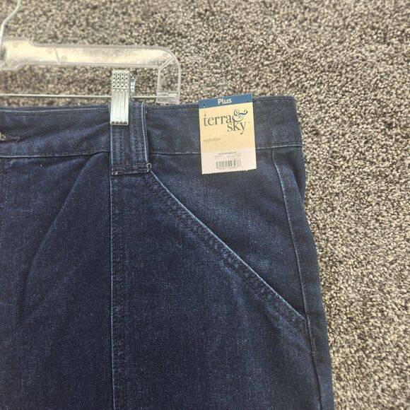 Terra & Sky 20W Dark Wash NWT High Rise Denim Jeans - Picture 3 of 11